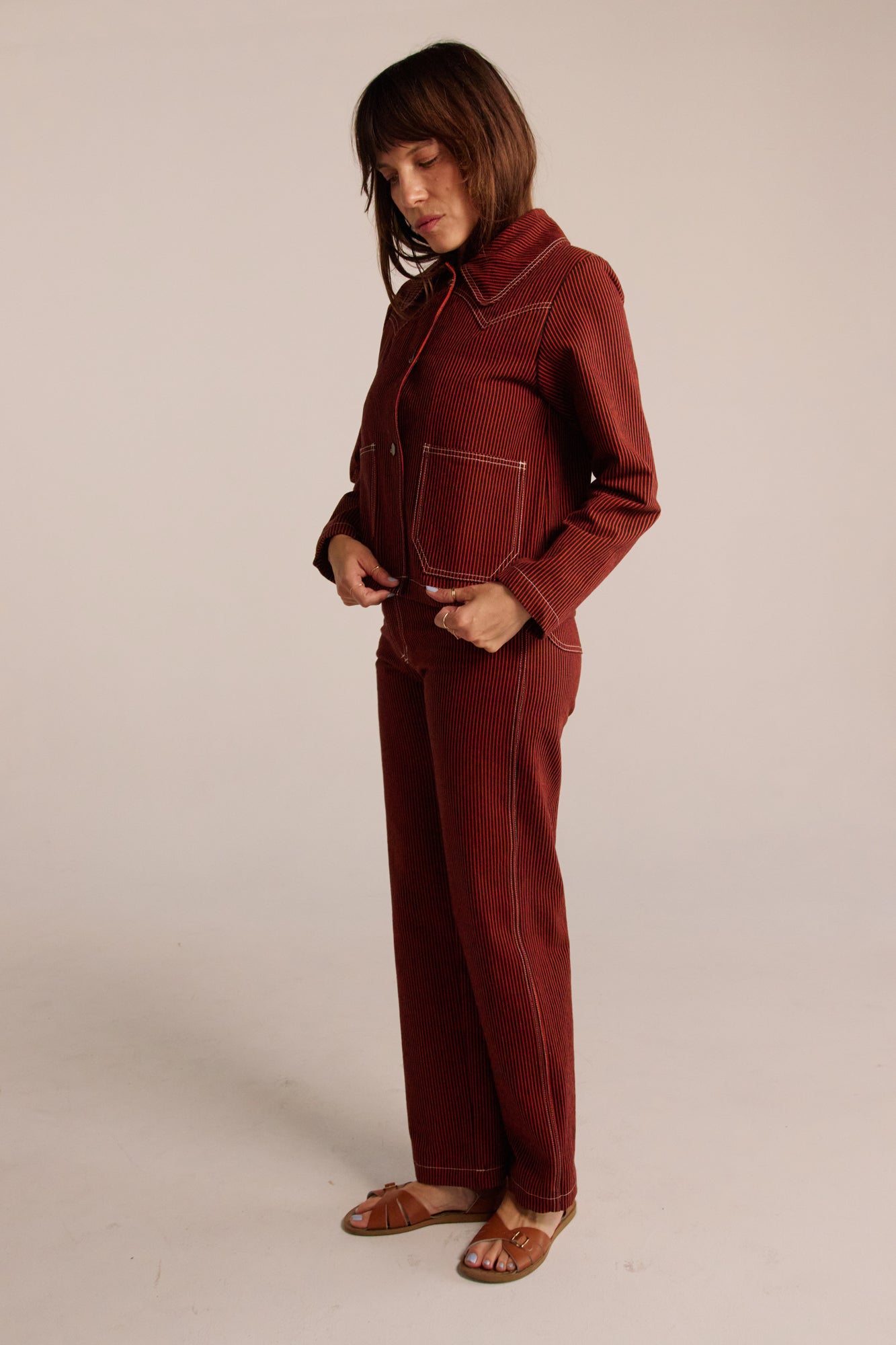 River Jean - Red Railroad Stripe