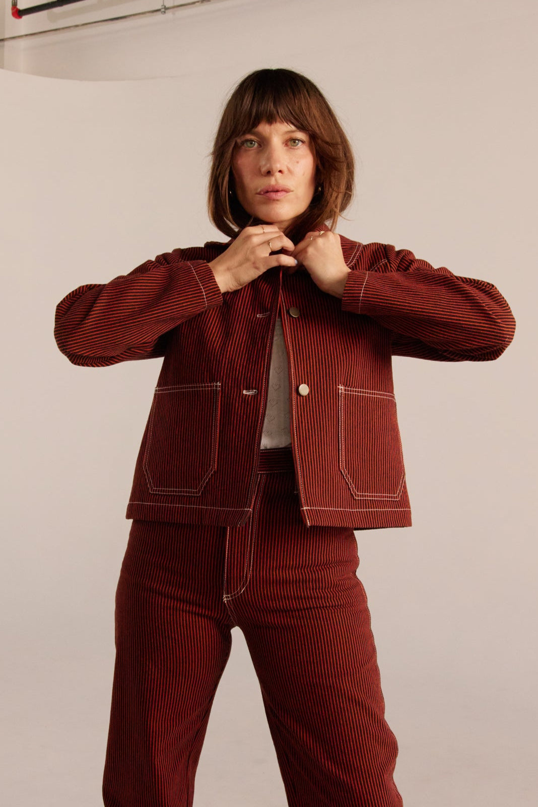 River Jean - Red Railroad Stripe