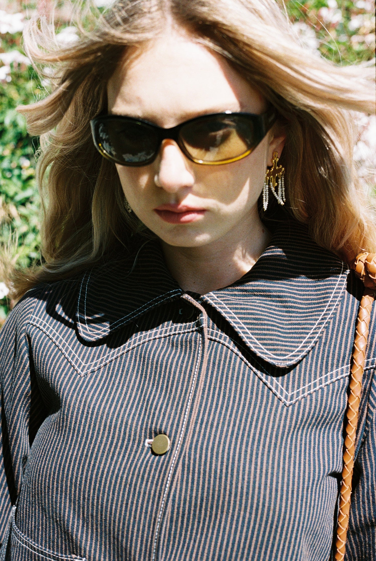 Shrunken Ranch Jacket - Brown Railroad Stripe (New removable sherpa collar)