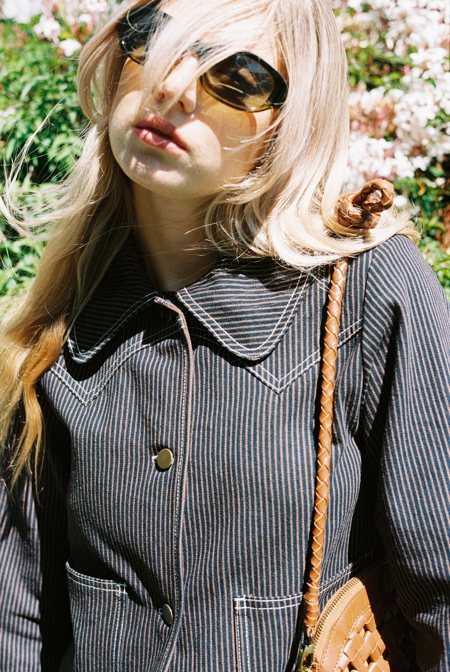 Shrunken Ranch Jacket - Brown Railroad Stripe (New removable sherpa collar)
