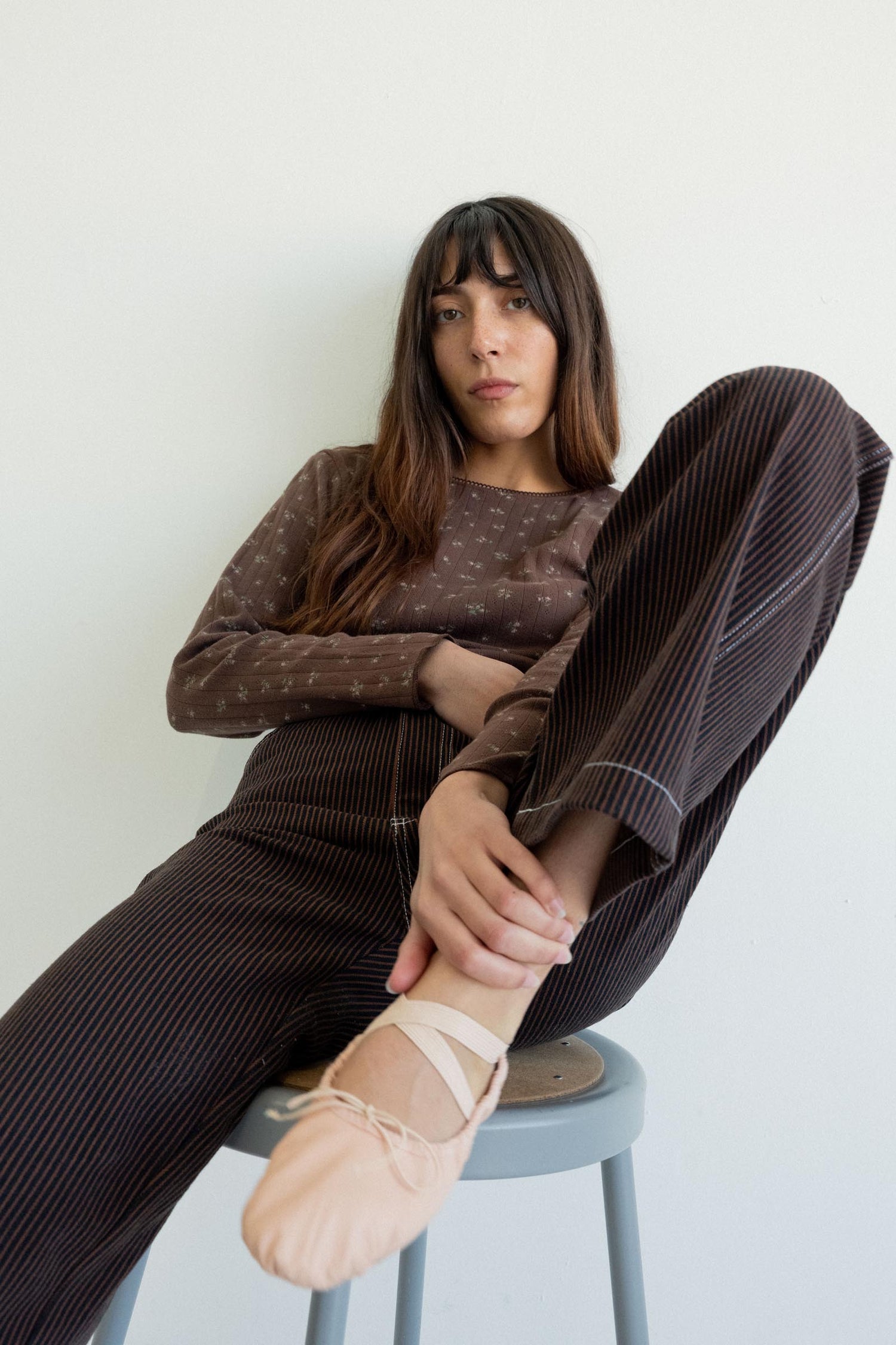 River Jean - Brown Railroad Stripe