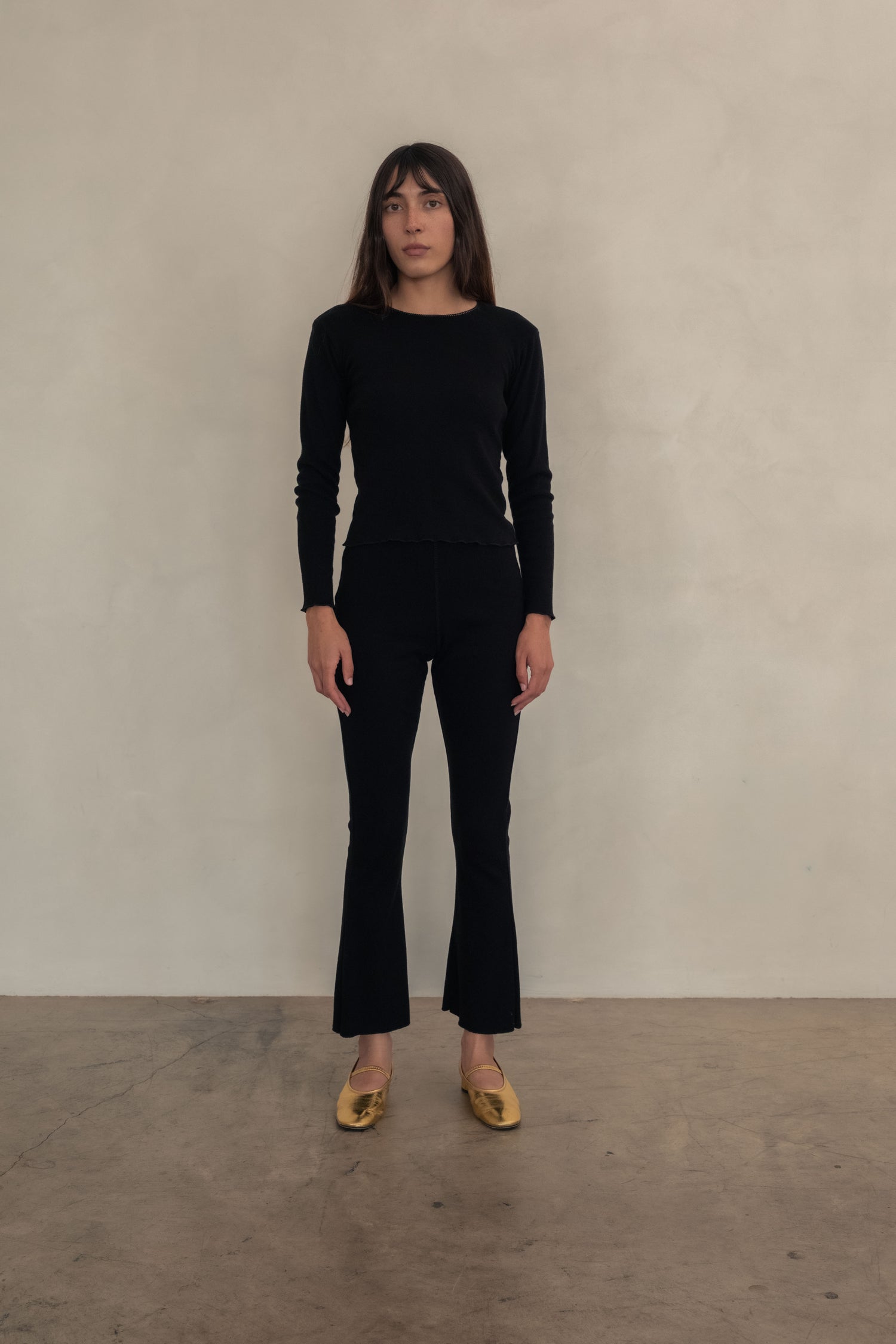 Pointelle Rosie Tee Black