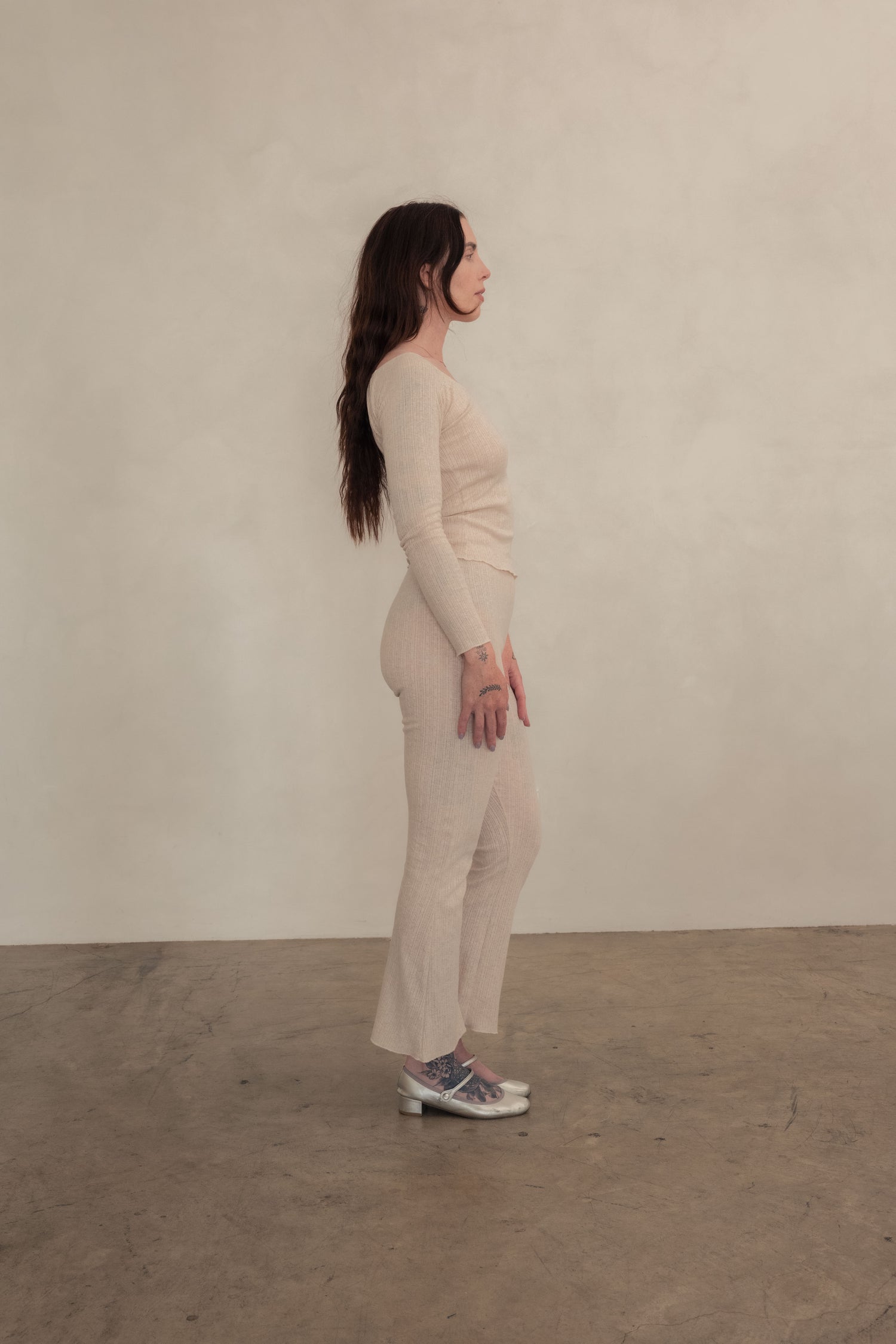 Pointelle Tulip Pant - Oat