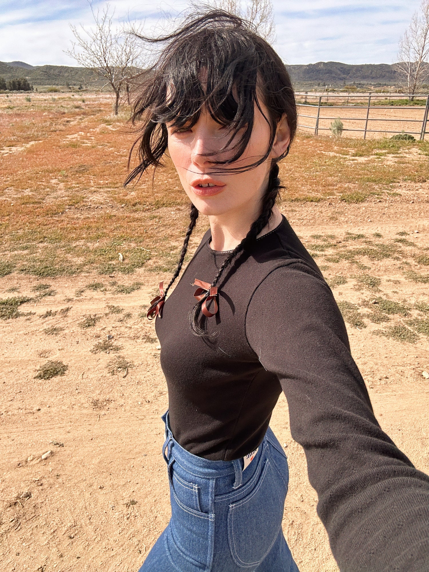 Pointelle Rosie Tee Black