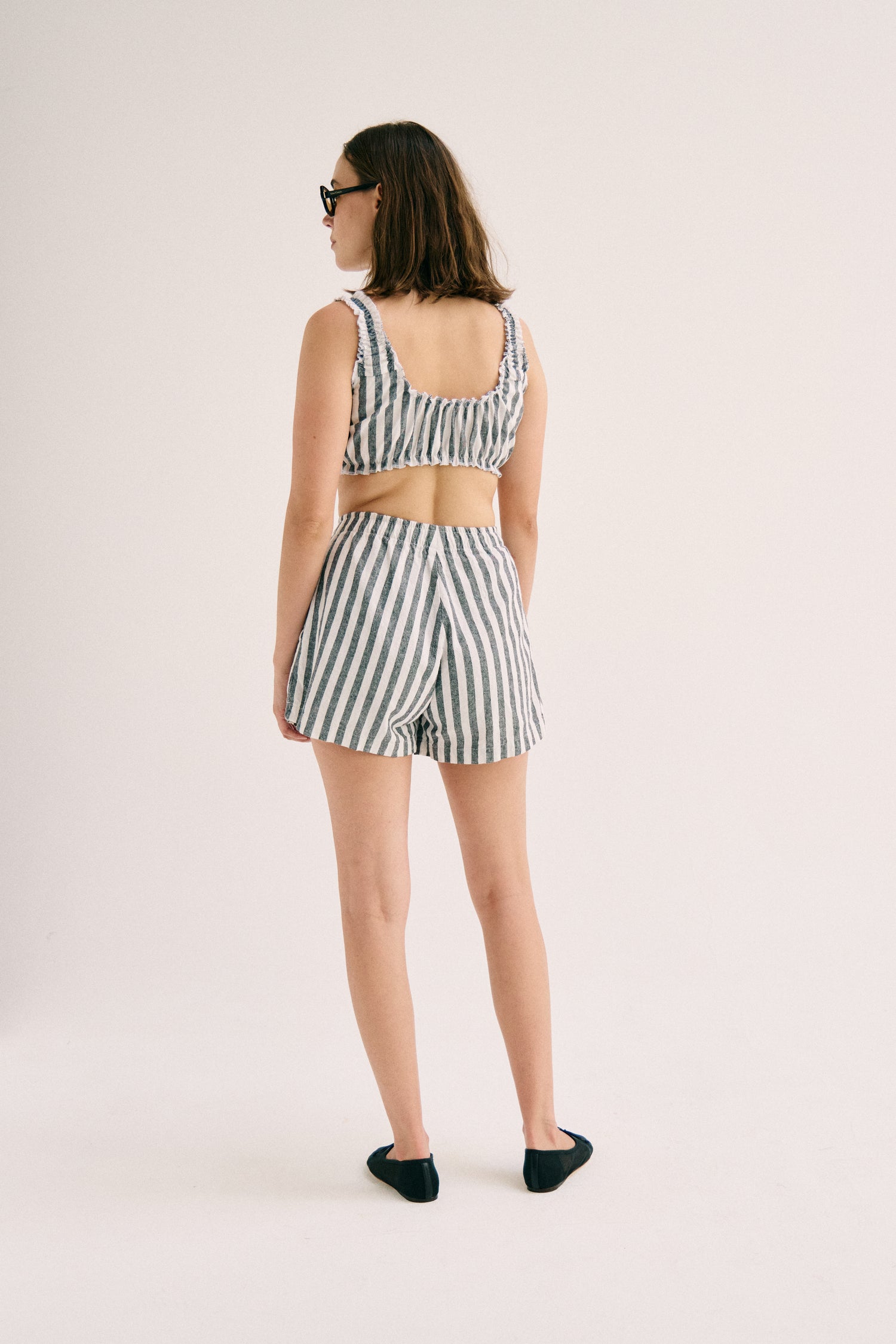 Brady Short - Black Striped Yarn Dye