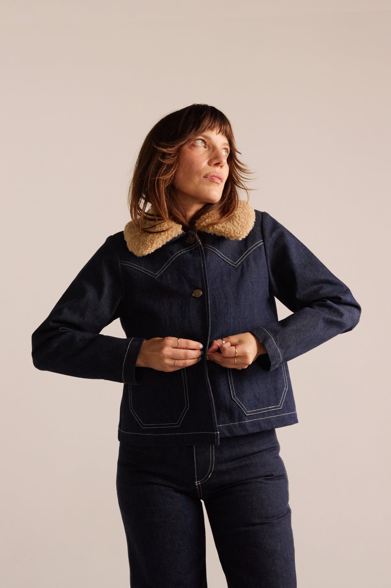 PRE-ORDER Shrunken Ranch Jacket - Dark Indigo (New removable collar)