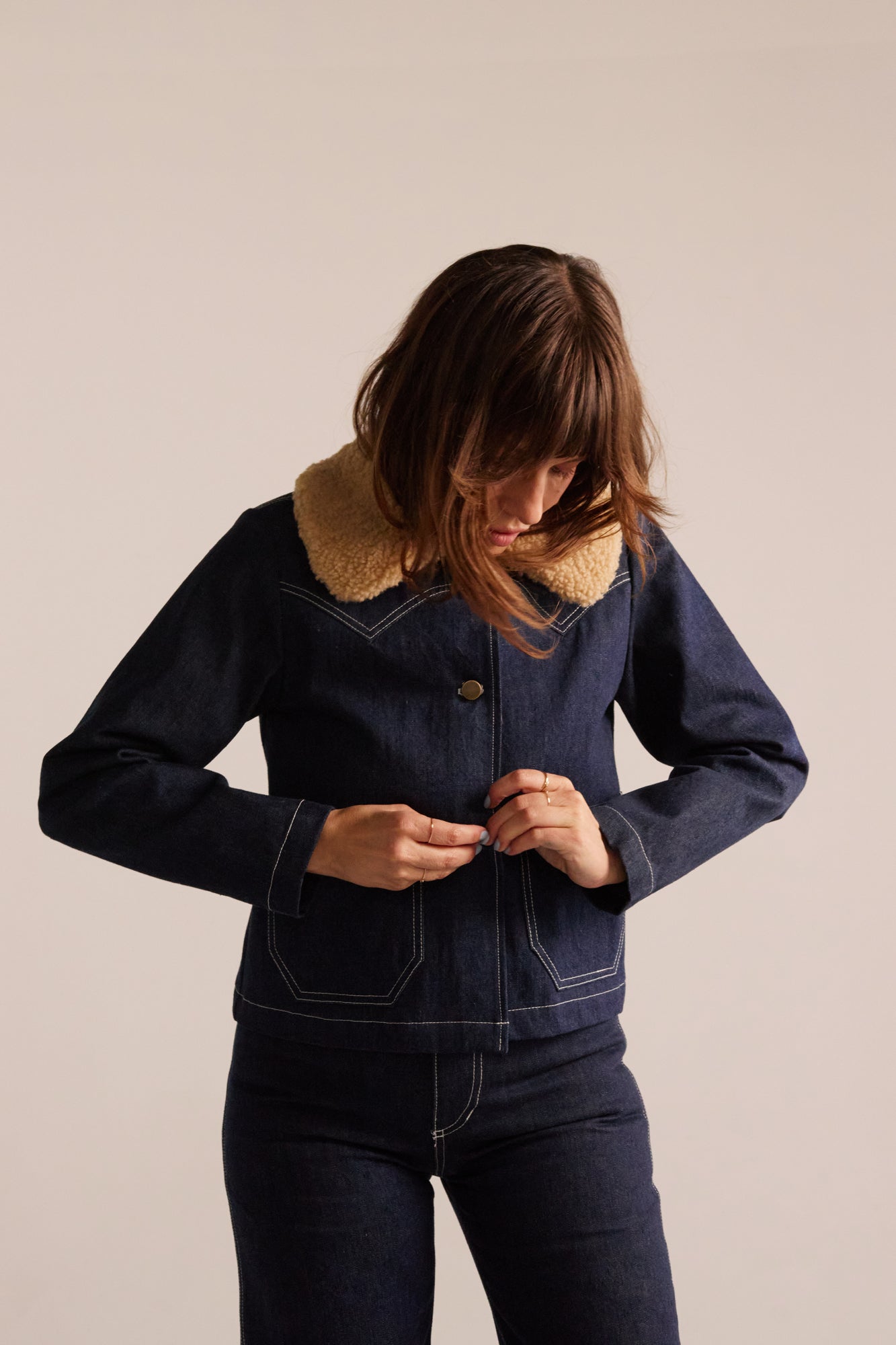 PRE-ORDER Shrunken Ranch Jacket - Dark Indigo (New removable collar)