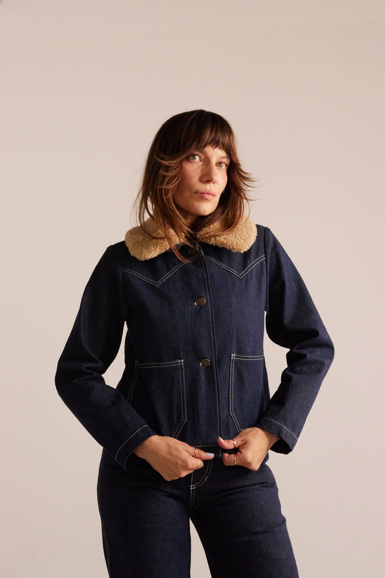 PRE-ORDER Shrunken Ranch Jacket - Dark Indigo (New removable collar)