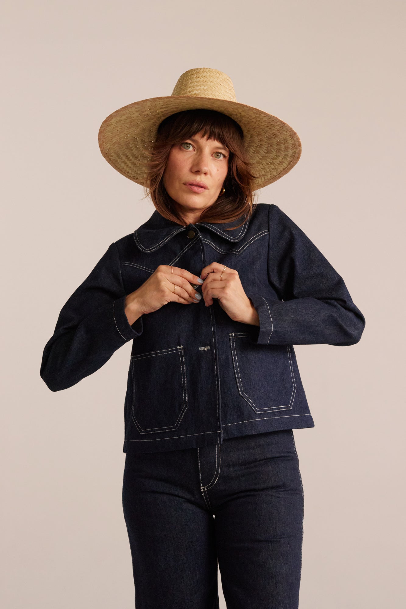 PRE-ORDER Shrunken Ranch Jacket - Dark Indigo (New removable collar)