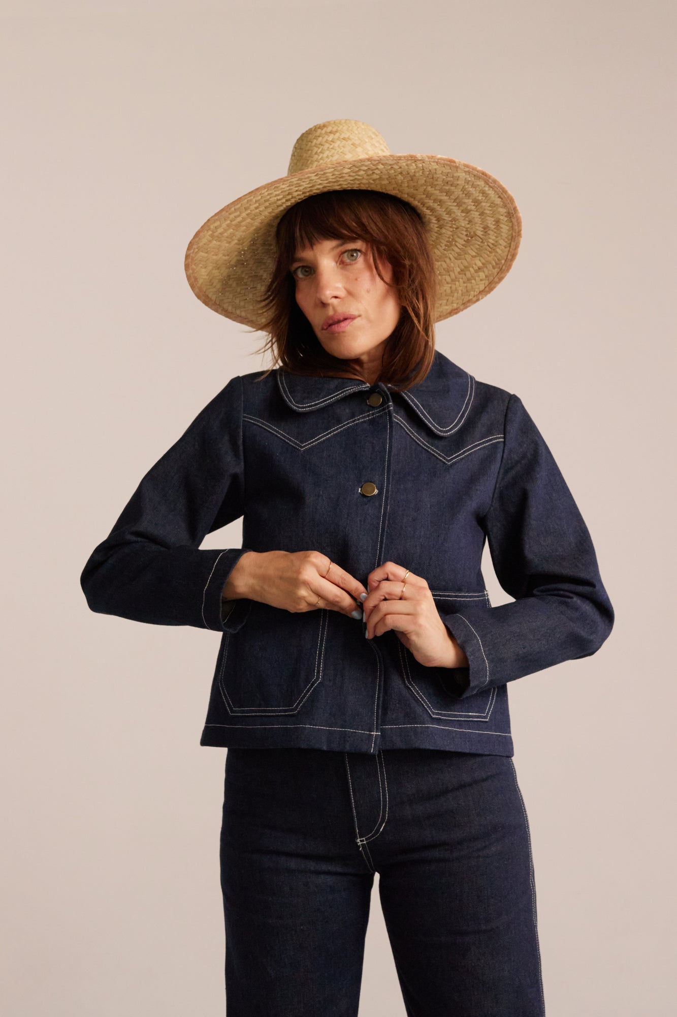 PRE-ORDER Shrunken Ranch Jacket - Dark Indigo (New removable collar)