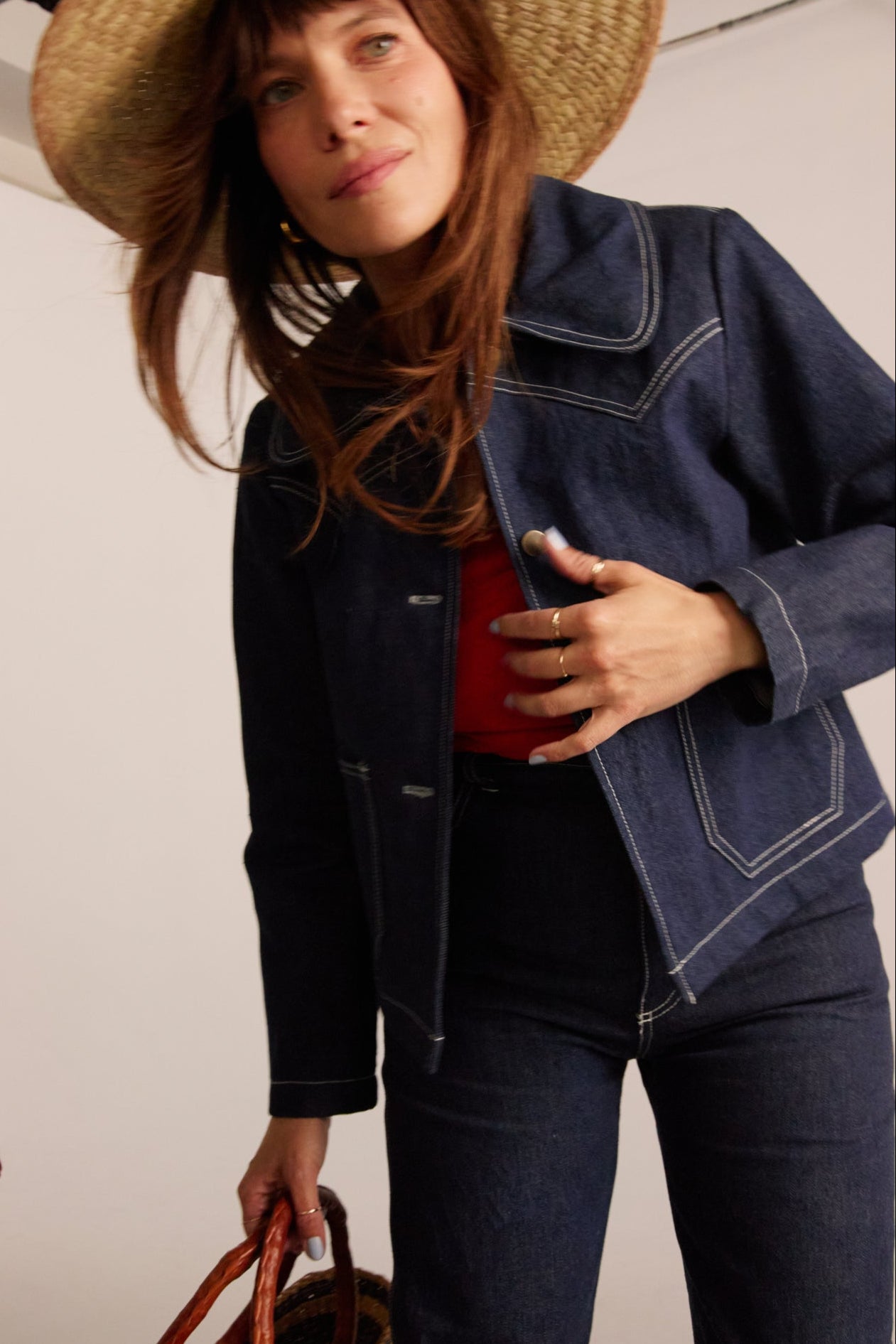 PRE-ORDER Shrunken Ranch Jacket - Dark Indigo (New removable collar)