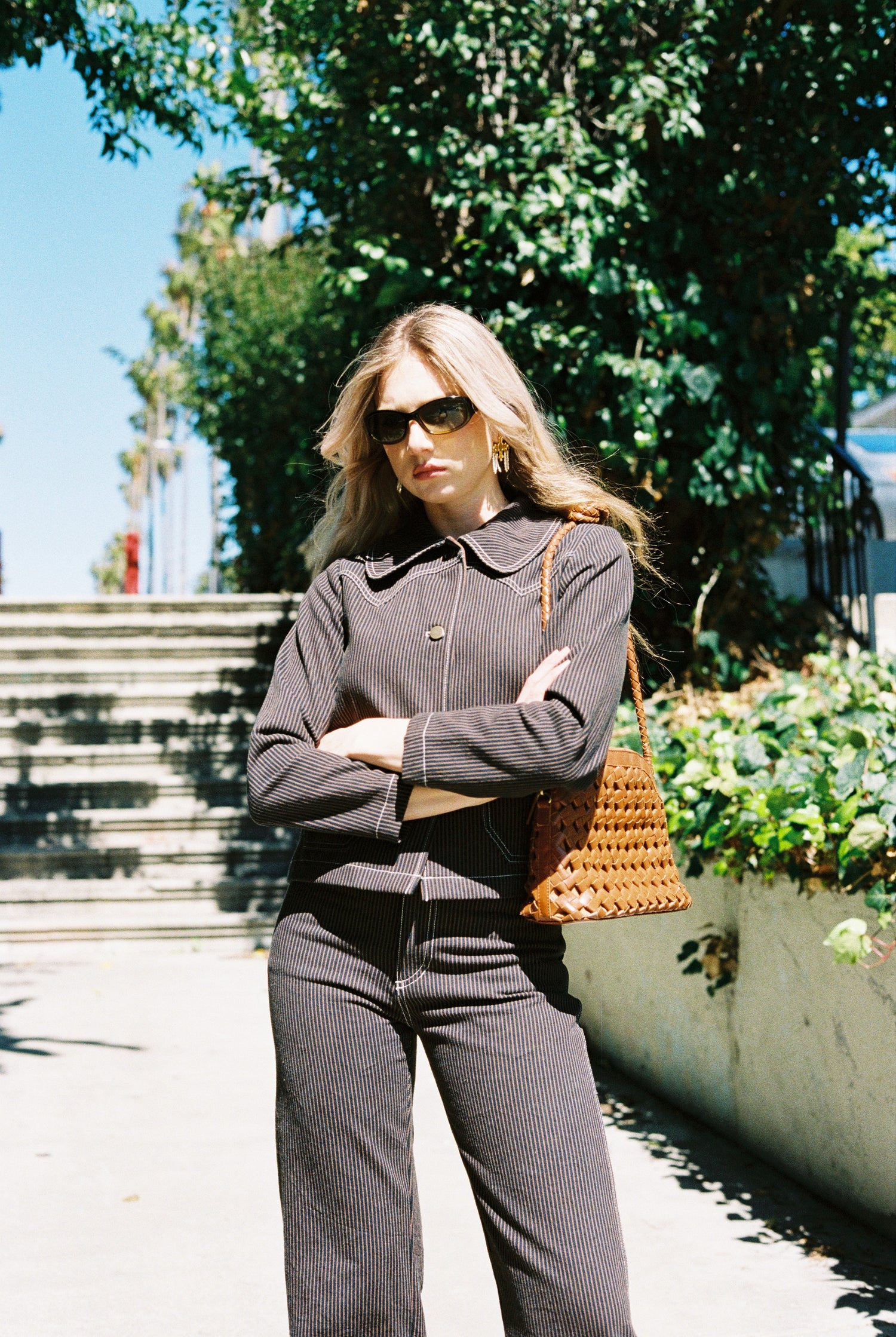 PRE-ORDER Shrunken Ranch Jacket - Brown Railroad Stripe (New removable collar)